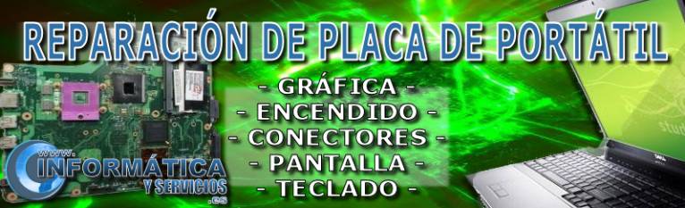 Reparacion de placa base de portatil en Madrid. Reparamos la averia de encendido y reparacion de conectores de carga y conector USB. Reparacion de pantalla de portatil y sustitución del teclado del portatil cuando esta dañado o con teclas rotas